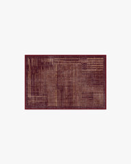 Linear Oasis Rust Red Rug