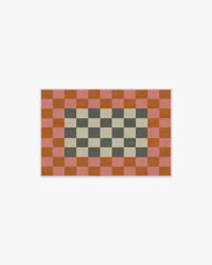 Checker Border Pink & Orange Flatwoven Rug by Jonathan Adler