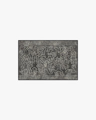 Balancing Act Black Rug by Keith Haring