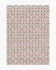 Orana Red & Light Blue Rug