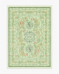 Twin Bunny Border Green Rug