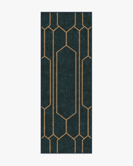 Bryant Marine Blue & Gold Flatwoven Rug by The Hiltons