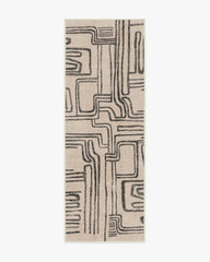 Kassena Black & Ivory Flatwoven Rug by Malene Barnett