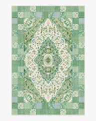 Playful Patchwork Green Rug