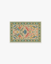 Birds Of A Feather Green & Peach Flatwoven Rug by Iris Apfel
