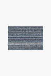 Multi Stripe Blue Flatwoven Rug