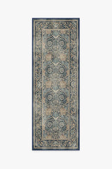 Honeysuckle & Tulip Indigo Flatwoven Rug by Morris & Co.