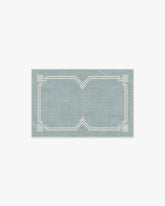 Chrysler Border Chambray Blue Flatwoven Rug by The Hiltons