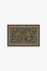 Bird & Pomegranate Soft Black Flatwoven Rug by Morris & Co.