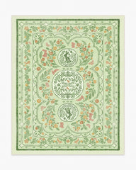 Twin Bunny Border Green Rug