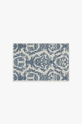 Dark Side Damask Delft Blue Flatwoven Rug