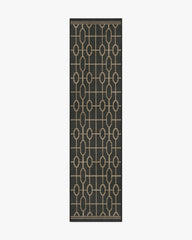 Diana Trellis Black & Gold Flatwoven Rug by The Hiltons