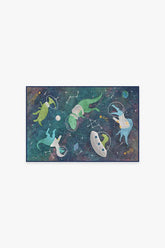 Dinosaurs in Space Flatwoven Rug