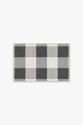 Buffalo Plaid Black & White Flatwoven Rug
