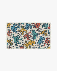Block Party Multicolor Flatwoven Rug by Keith Haring