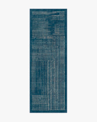 Linear Oasis Blue Flatwoven Rug