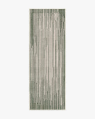 Striated Border Olive Green Flatwoven Rug