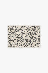 Block Party Black & Ivory Flatwoven Rug by Keith Haring