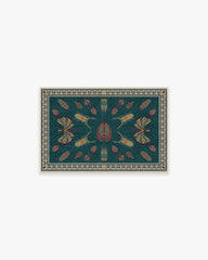 Flutterby Teal Rug by Iris Apfel