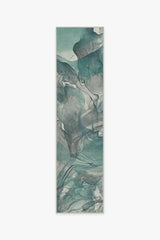 Aurora Teal Grey Flatwoven Rug