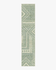 Bogolan Sage Flatwoven Rug by Malene Barnett