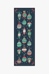 Festive Garland Navy Outdoor Rug