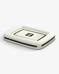 Classic Monogram Ivory Woven Pet Bed, Large by Jonathan Adler