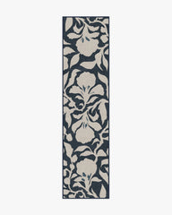 Flora Ink Blue & Ivory Flatwoven Rug by The Hiltons