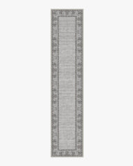 Vintage Daisy Bordered Grey Rug