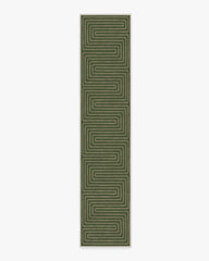 Labyrinth Fern Green Flatwoven Rug by Jonathan Adler