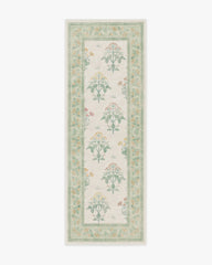 Meadow Sweet Ivory & Green Flatwoven Rug by Morris & Co.