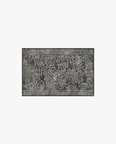 Balancing Act Black Flatwoven Rug by Keith Haring