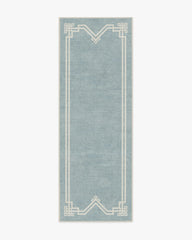 Chrysler Border Chambray Blue Flatwoven Rug by The Hiltons