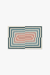 Op Art Teal Flatwoven Rug by Jonathan Adler