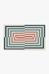Op Art Teal Flatwoven Rug by Jonathan Adler