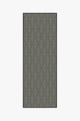 Halo Diamond Black Outdoor Rug