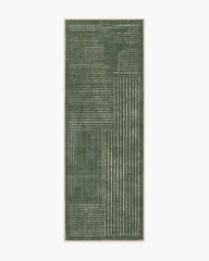 Linear Oasis Green Flatwoven Rug