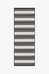 Marina Stripe Black Outdoor Rug