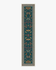Flutterby Teal Rug by Iris Apfel