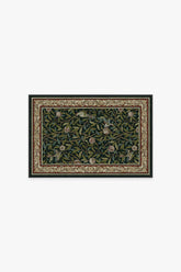 Bird & Pomegranate Teal Green Flatwoven Rug by Morris & Co.