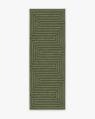 Labyrinth Fern Green Flatwoven Rug by Jonathan Adler