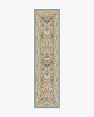 Lodden Soft Rose & Teal Flatwoven Rug by Morris & Co.