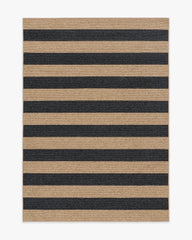 Nolan Bold Stripe Natural & Black Performance Weave Rug
