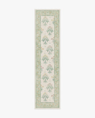 Meadow Sweet Ivory & Green Flatwoven Rug by Morris & Co.
