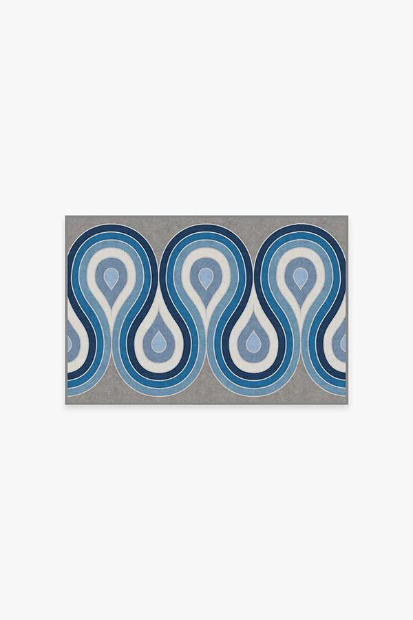 Milano Blue Steel Rug by Jonathan Adler