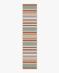 Tropez Stripe Red Multicolour Rug