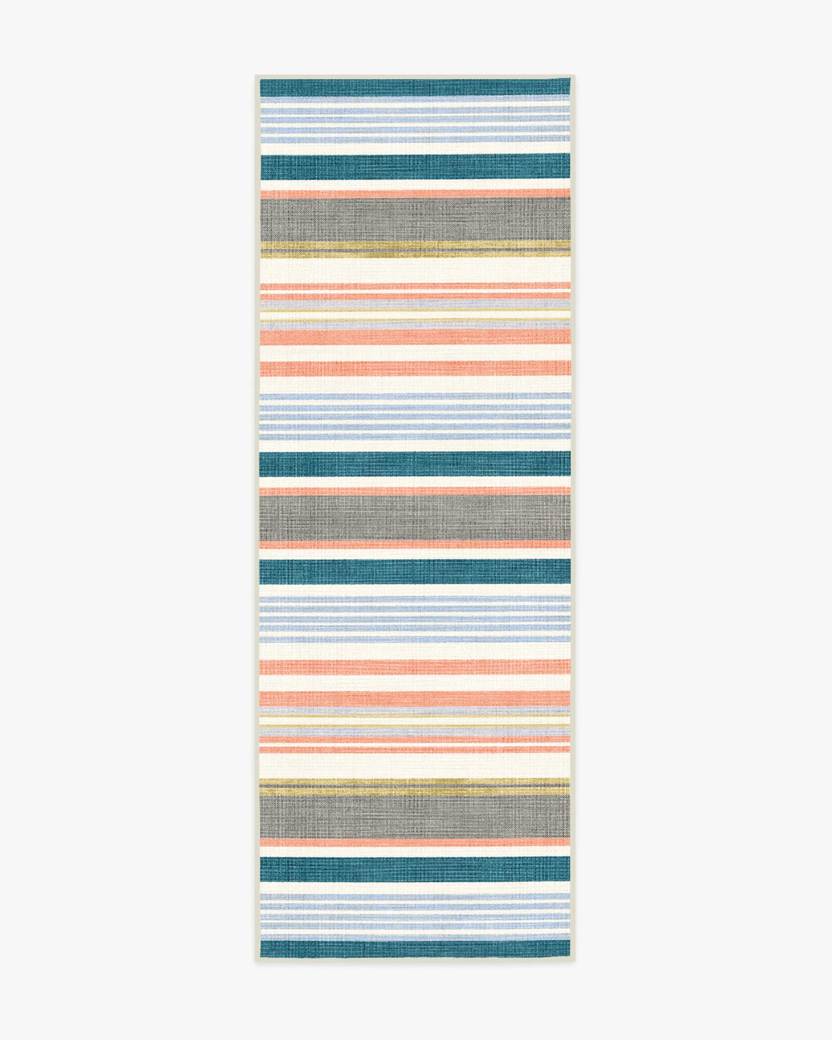 Tropez Stripe Teal Multicolor Outdoor Rug