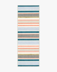Tropez Stripe Teal Multicolor Outdoor Rug