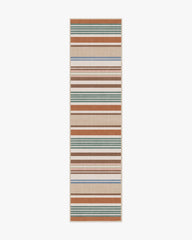 Tropez Stripe Red Multicolour Flatwoven Rug