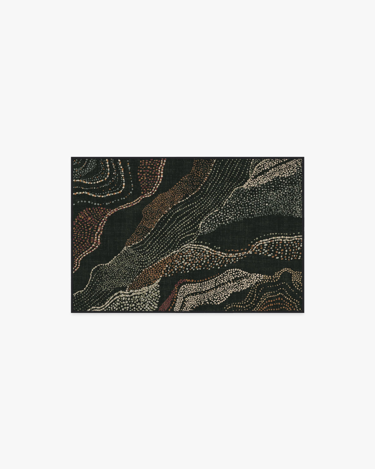 Adorned Black Multicolor Rug by Malene Barnett